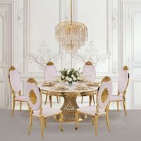 Wholesale luxury designs hotel banquet event wedding table and chair stainless steel wedding dining tables