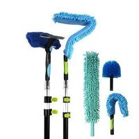 Superfine fiber duster with aluminum light telescopic handle for household Cleaning Tool