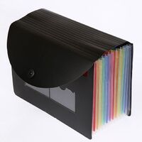 Rainbow Color A4 PP Plastic 24 pocket Expandable File Organizer Filling Folder for office school supplies