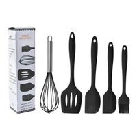 High-selling silicone kitchenware does not hurt the pot and cooking spoon 5-piece set of silicone kitchenware