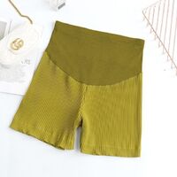 Polyester Linen Maternity Shorts Pregnant Women Summer Thin loose short Pants Pregnancy Outside Green Black