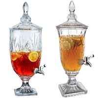 Embossed Ice Cold Drink Juice Beverage Glass Cold Water Juice Dispenser For Bar Hotel