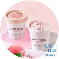 Custom peach ice cream pink organic exfoliating body scrub, private label whitening body scrub, bulk natural vegan body scrub