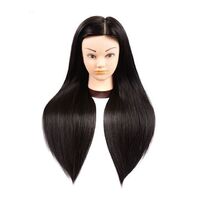 Mannequin Head Fiber Female Mannequin Head Hair Styling Manikin Cosmetology Doll Head Synthetic Fiber Hair Hairdressing Training