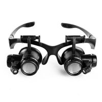 10X 15X 20x 25X Double Eye Loupe Head Wearing Repair Jeweler Watch Clock Magnifier led light head magnifying glass