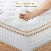 Queen Mattress, Gel Infused Memory Foam Mattress with Pocket Coil and Euro Top Design UK