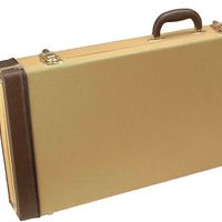 Musical Instrument Accessories High End Rectangle Shaped Tweed Hard-shell Guitar Case for Strat/Tele-Gold