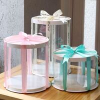 transparent round cake box Tall high cake boxes wedding gift box