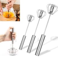 Semi-automatic Egg Beater 304 Stainless Steel Whisk Manual Hand Mixer Self Turning Stirrer Kitchen Accessories Egg Tools