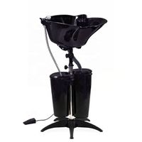 Portable Shampoo Basin Salon Furniture Hair Styling Backwash Black Plastic Wash hair Basin