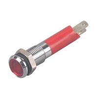 8mm Waterproof Mini Red Metal Indicator LED Pilot Panel Dash Signal Lamp Light