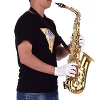 Golden Eb Alto Saxophone Sax Brass Body White Shell Keys Woodwind Instrument saxophone soprano