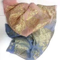 Silk Lurex blended uragiri metallic chiffon gradient dyeing fabric