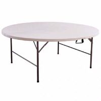 4ft 6ft 8ft Cheap Outdoor picnic folding table With Metal Folding Legs portable Plastic round Folding Table And Chair for event