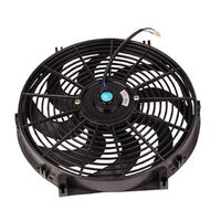 Black 12V 90W Curved 8 Blade 14" Universal Auto Racing Parts Slim Radiator Fan Cooling System Radiator Cooling Fan