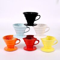 Ceramic Coffee Drip Filter Cup Pour Over Coffee Maker with Separate Stand for 1-4 Cups Coffee Dripper