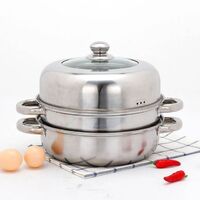 Factory Price Double Boiler Stainless Steel Doule Layer Steamer 28Cm Steam Cooking Pot