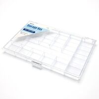 21991 Generic Rectangle Acrylic Storage Box Jewelry Beads Durable 21 Grids Acrylic Transparent Nail accessories