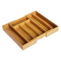 Bamboo Expandable Compartments Drawer Organizer Premium Utensil Expandable Cutlery Tray