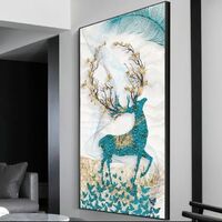 Popular highquality crystal porcelain painting HD printing cute animal decoration living room office decoration