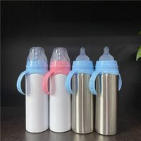 8oz baby Toddler Infant DIY white blanks sublimation blanks mus sippy cup baby water bottles with Silicone Medium-Flow Nipple