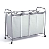 4-Bag laundry sorter cart with industries wheels