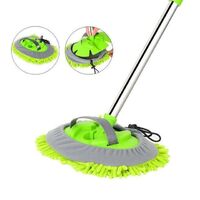 Chenille Microfiber Car Wash Mop Head Detachable Rotating Car Duster Wash Brush Cleaner Mop Mitt With Telescopic Long Handle