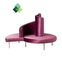 Custom luxury modern design fabric hotel lounge furniture round reception lobby waiting sofa