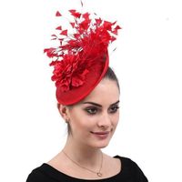 Wholesaler lien Fashion Designer party women church net hats sinamay church hat Lady