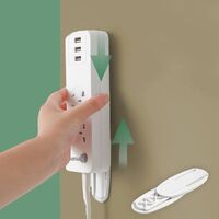 Wall-Mounted Sticker Punch-free Plug Fixer Home Self-Adhesive Socket Fixer Cable Wire Seamless Power Strip Holder Organizer