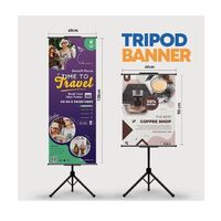 Adjustable Heavy Duty Digital Printing Outdoor Tripod Portable Banner Stand For Advertising