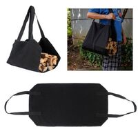 Waxed Canvas Holder Fireplace Wood Stove Accessories Firewood Log Carrier Tote Bag