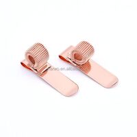 Rose Gold metal Single Hole Spring Pen Holder With Clip