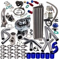 T3 T4 T04E Universal TurboCharger Kit For All 1.5~2.5L Engine Boost Up to 400HP+Wastegate + 2.5" Turbo Intercooler+BOV+ Piping