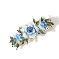 MT0003 Fashion Enamel Flower Barrettes Alloy Enamel Barrette Hair Jewelry