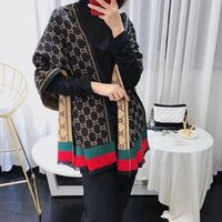 Luxury Brand Designer Scarf Cashmere Double-Sided Shawl Women Ladies Winter Thick Warm Scarf