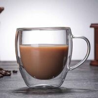 Handmade Heat-resistant Double-layer Glass High Borosilicate Glass Coffee Cup With Handle