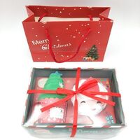 Paper Box Packing Santa Claus Xmas Face Merry Christmas Tree Washrag Towel Gift Set