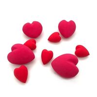 Factory Top selling large and mini heart sponge blender heart makeup sponge set in heart case