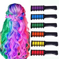 6 colors kids adult christmas halloween party cosplay temporary bright hair color dye washable hair chalk comb