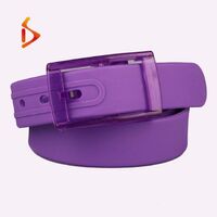 2021 wholesale fashionable Colorful Plastic Buckle Silicone Waist Belt for women men