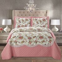 Factory Microfiber quilt bedding set lace queen size bedspreads 3 pcs bedding set quilt