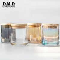 Luxury empty unique clear grey glass candle jars 8oz 10 oz glass jar candle 250ml 300 ml glass jar for scented candle