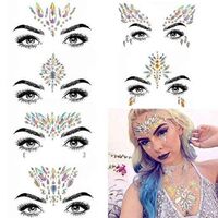 Rhinestone Mermaid Face Jewels BODY STICKERS Crystal Gem Stones Temporary Stickers