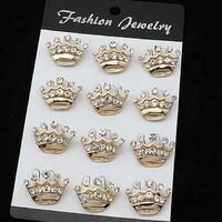 Mini Fashion Crown Brooch Plating Hollow Diamond Brooch Classic Alloy Personality Brooch