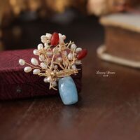 Qian Sea Blue treasure natural freshwater pearl brooch upscale female disposition brooch decoration fashion versatile brooch