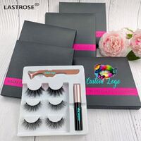 Private Label Magnetic Silk Eyelashes Custom Eyelash Magnetic Box 3D Mink Magnetic Eye Lashes with Magnetic Eyeliner Set