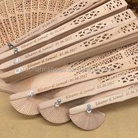 Chinese carved folding fragrance wood hand fan wedding fan