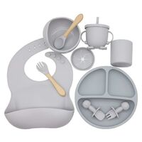 Wholesale Baby Feeding Set Soft Spoon BPA Baby Feeding Spoon Fork Set Utensils Silicone 10 Pcs Baby Set Feeding