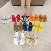 Women's summer sandals pu leather flat beach slippers ladies plus size white flip flops